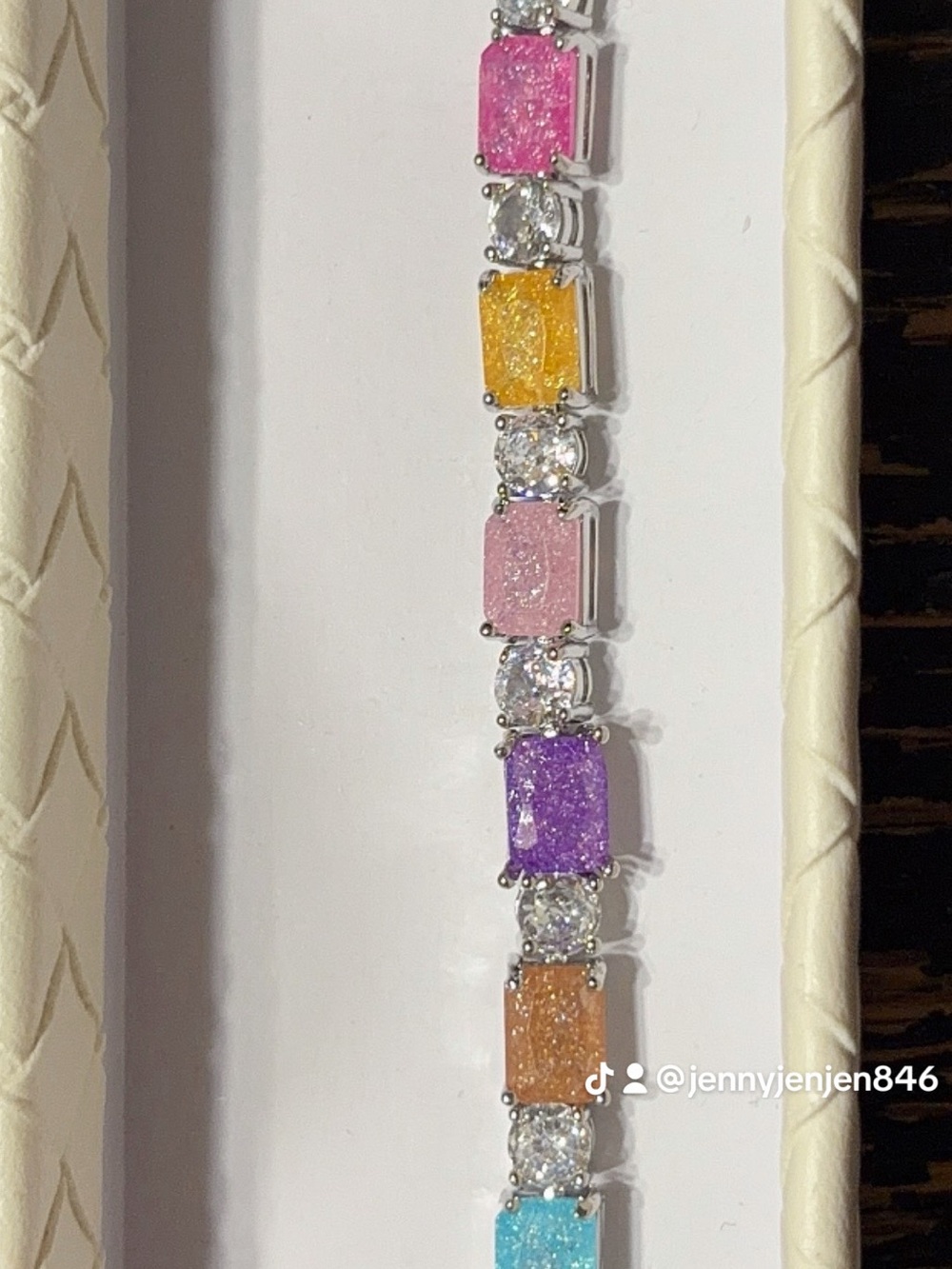 Multicolor Crystal Link Bracelet - Women's Jewelry